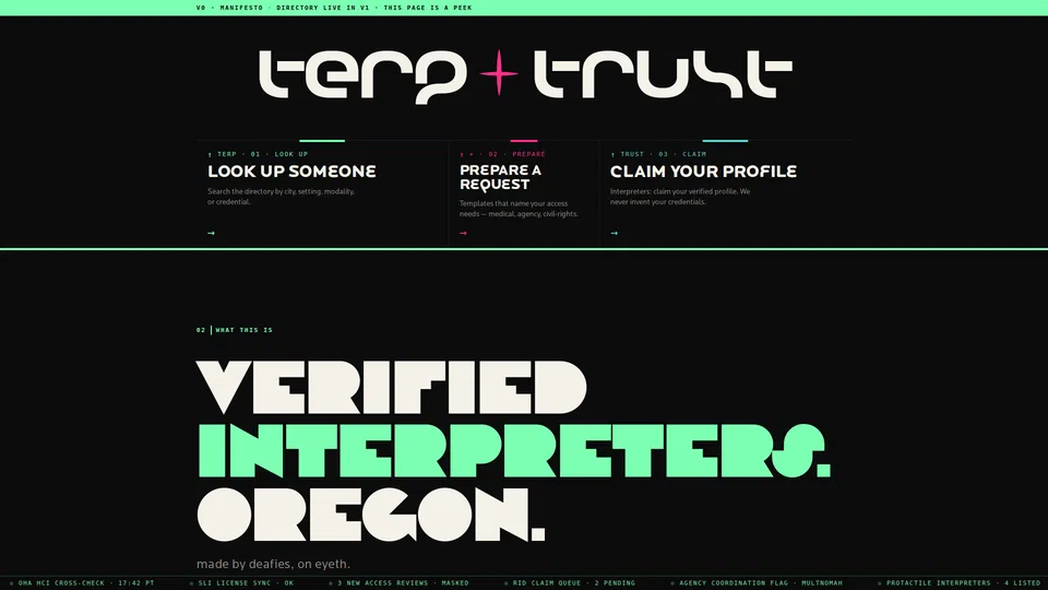 Homepage snapshot at launch