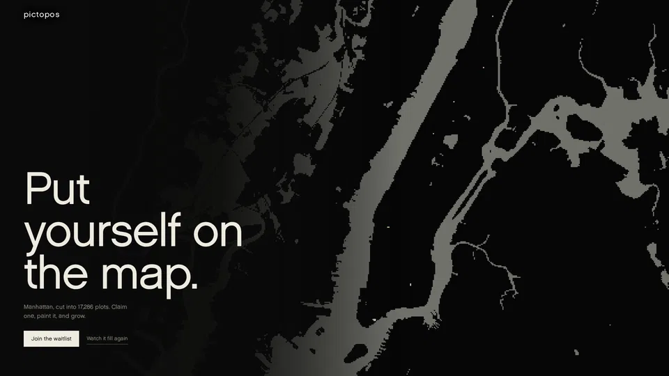 Homepage snapshot at launch