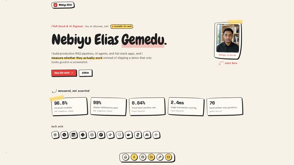 Homepage snapshot at launch