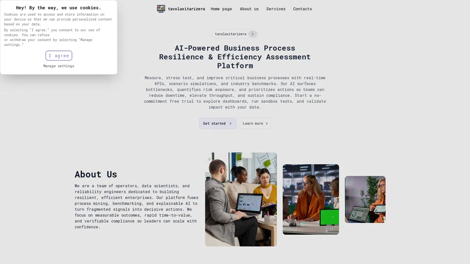 Homepage snapshot at launch