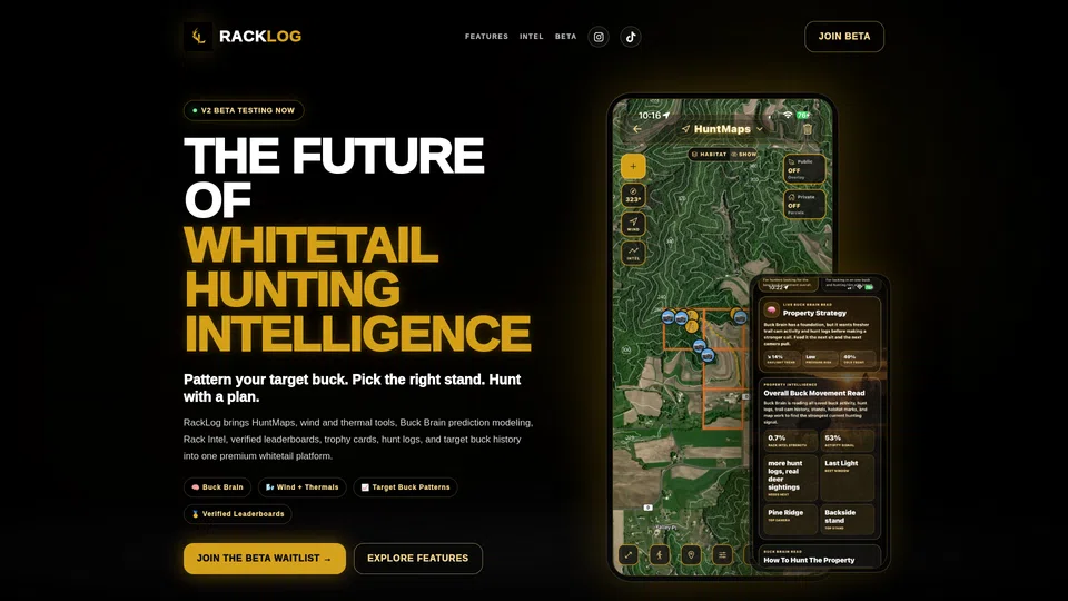 Homepage snapshot at launch