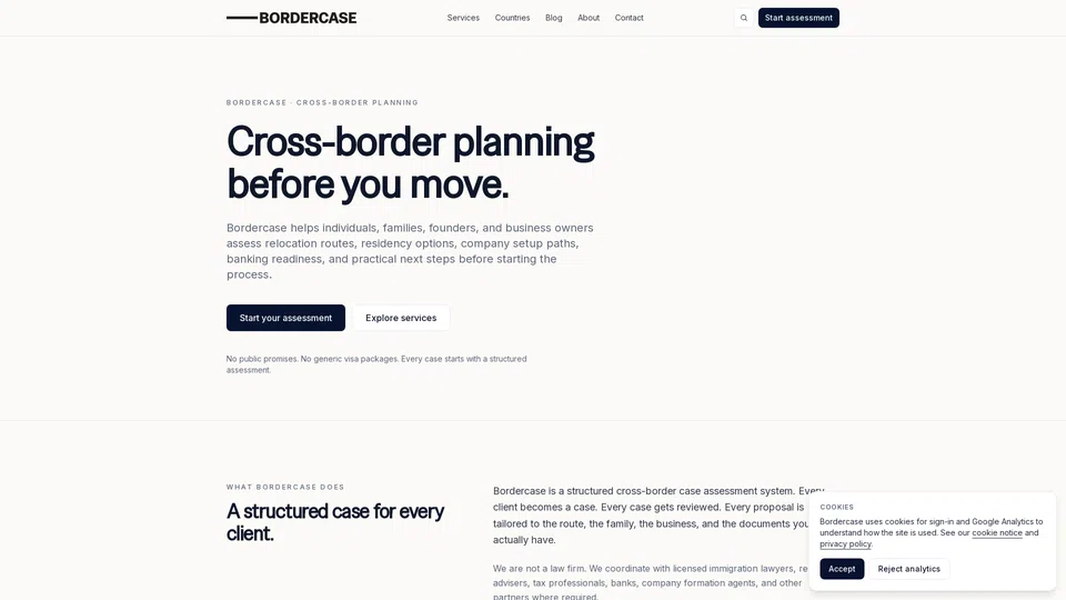 Homepage snapshot at launch