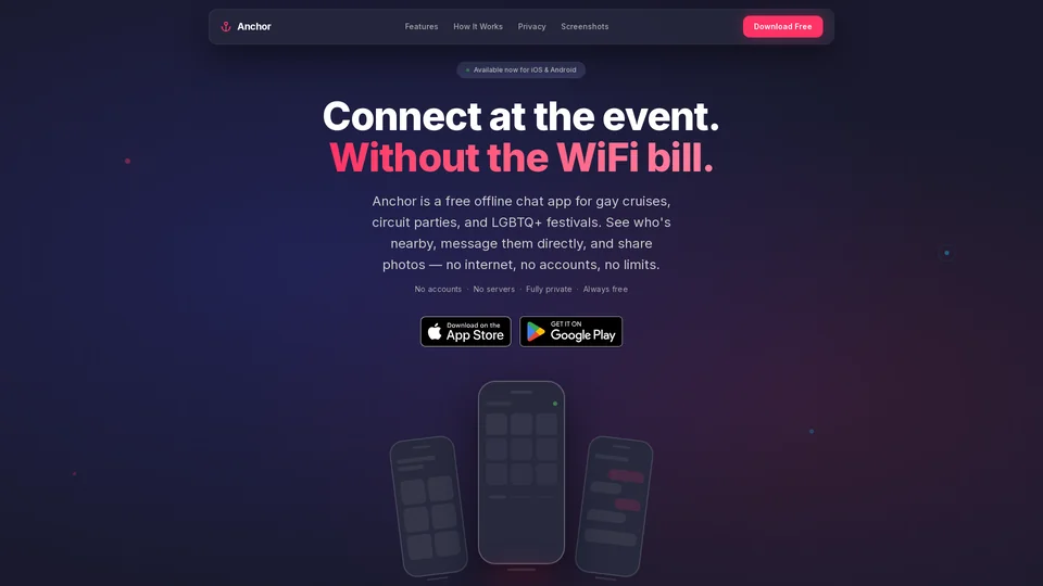 Homepage snapshot at launch