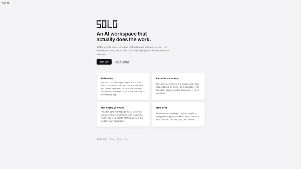 Homepage snapshot at launch