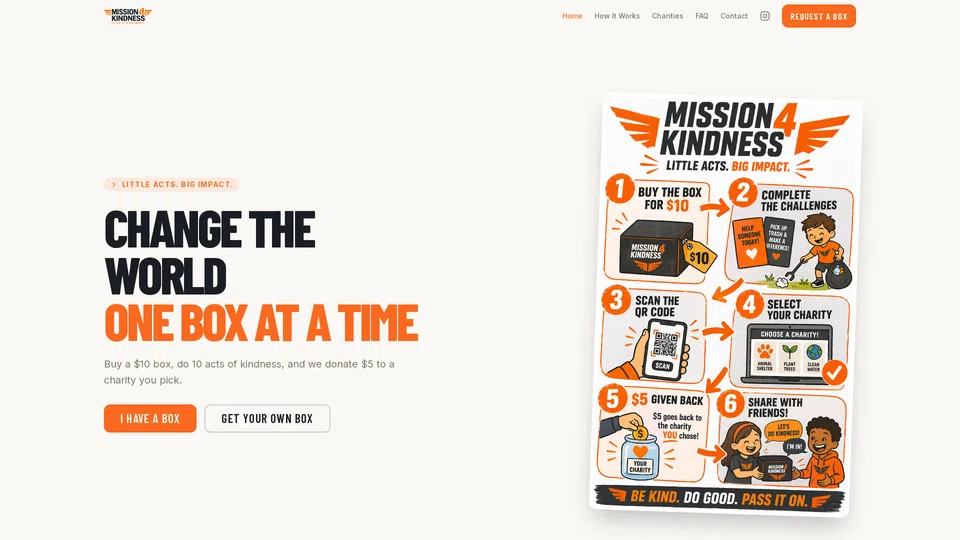 Homepage snapshot at launch