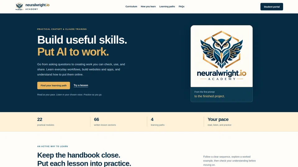 Homepage snapshot at launch
