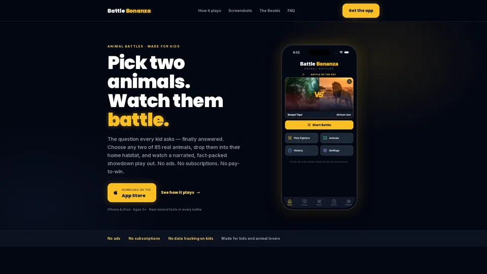 Homepage snapshot at launch