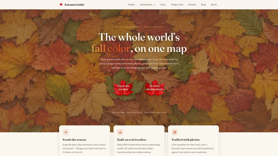 Homepage snapshot at launch