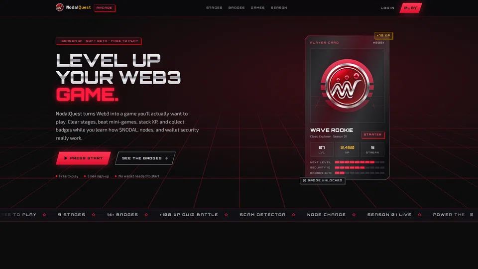 Homepage snapshot at launch
