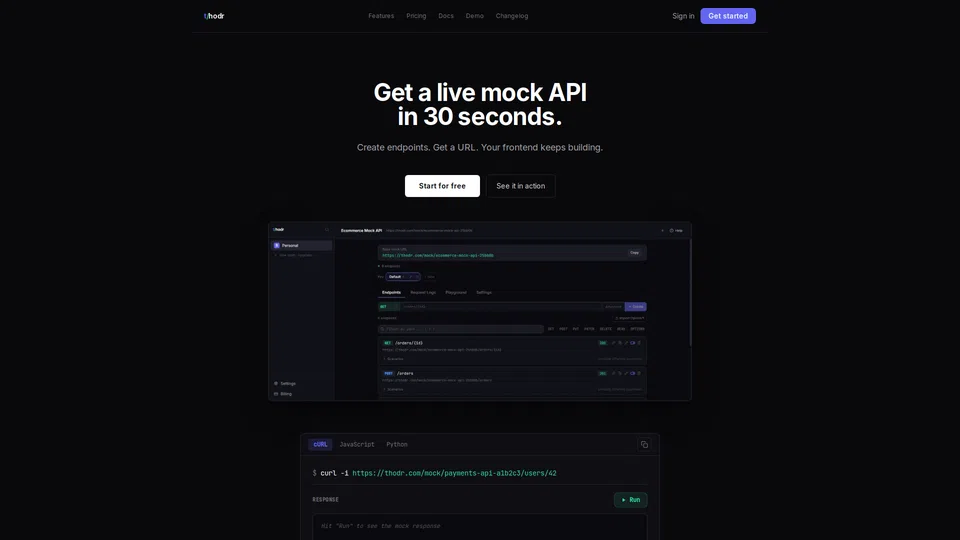 Homepage snapshot at launch