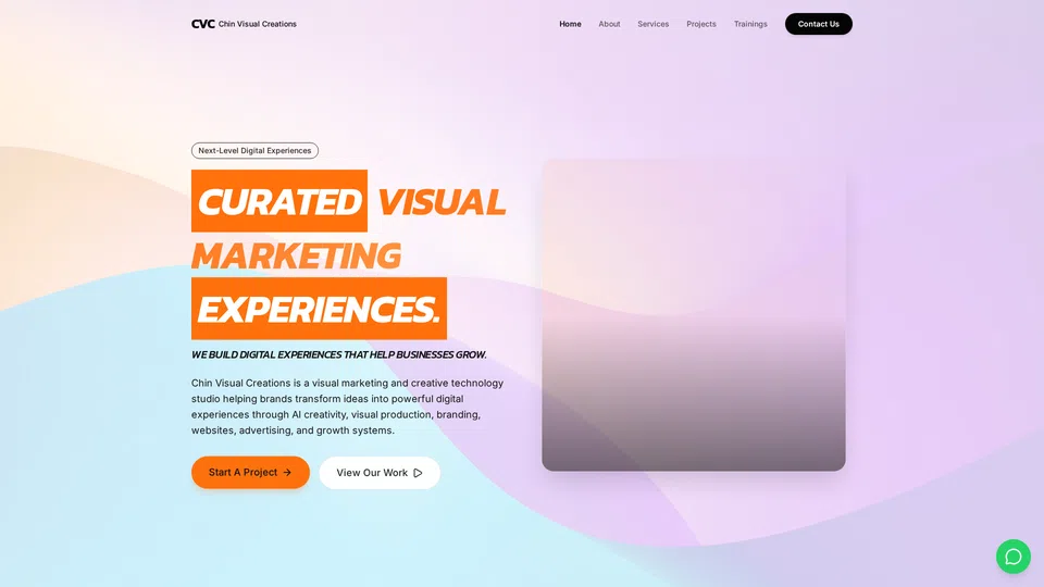 Homepage snapshot at launch