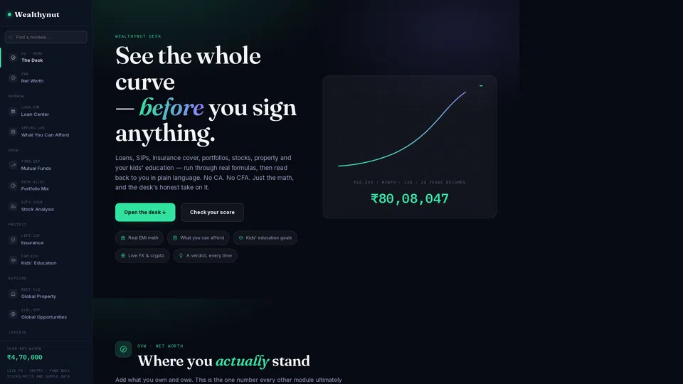 Homepage snapshot at launch