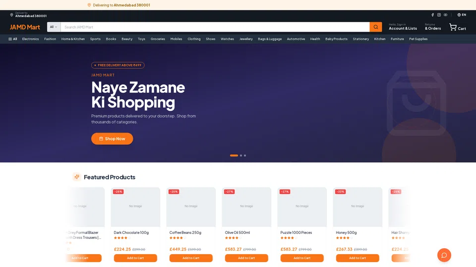 Homepage snapshot at launch