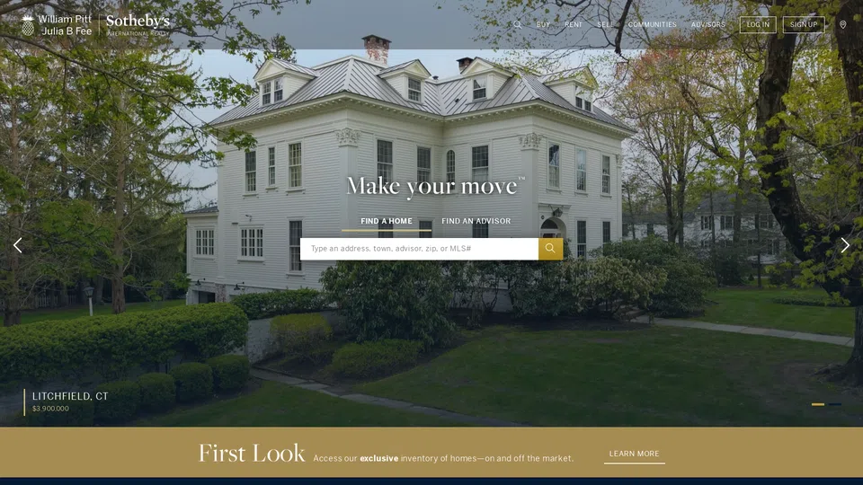 Homepage snapshot at launch