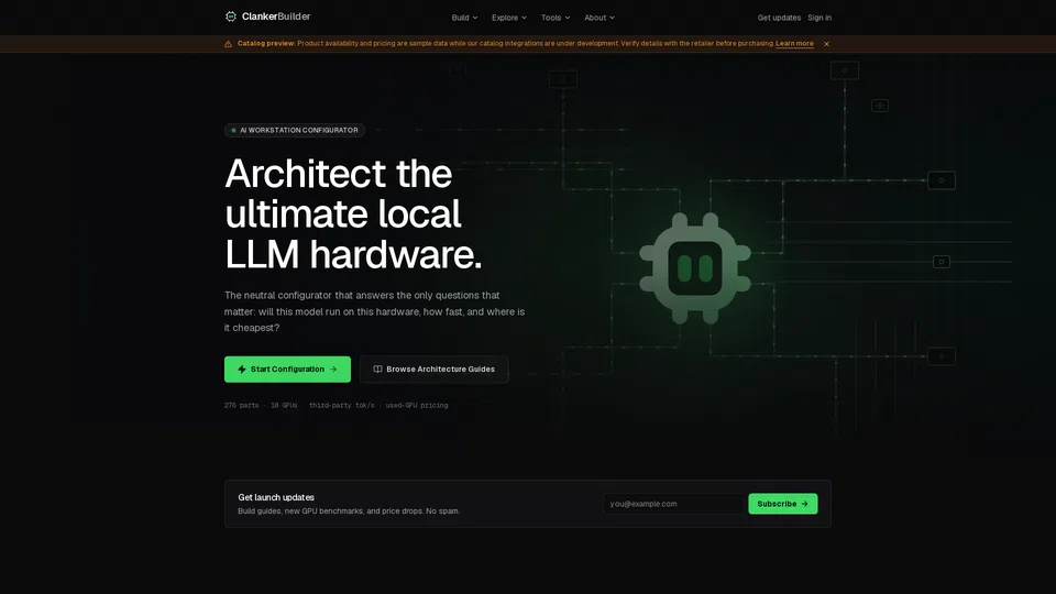 Homepage snapshot at launch