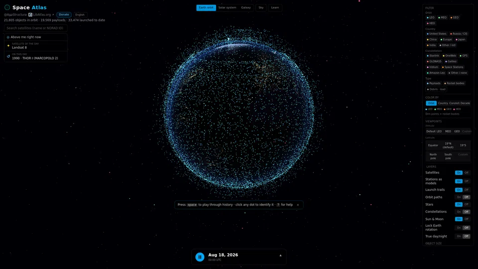 Homepage snapshot at launch