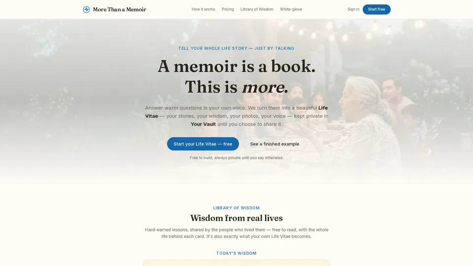 Homepage snapshot at launch