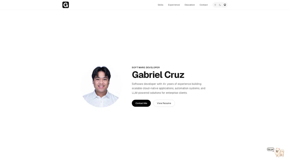 Homepage snapshot at launch