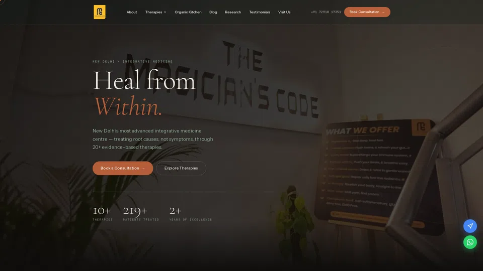 Homepage snapshot at launch