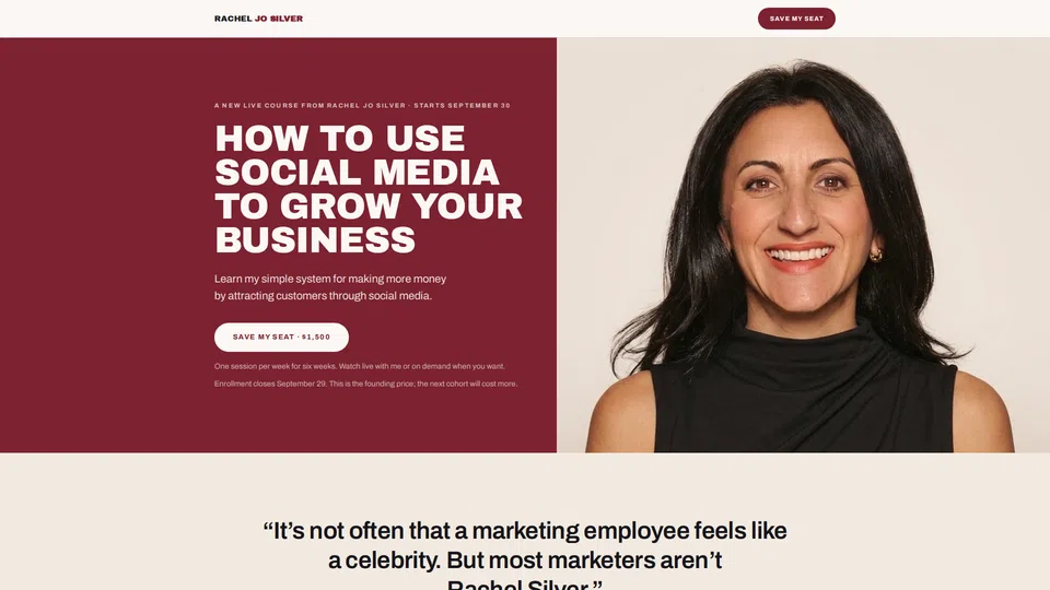 Homepage snapshot at launch