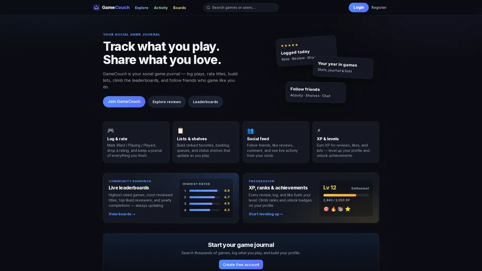 Homepage snapshot at launch
