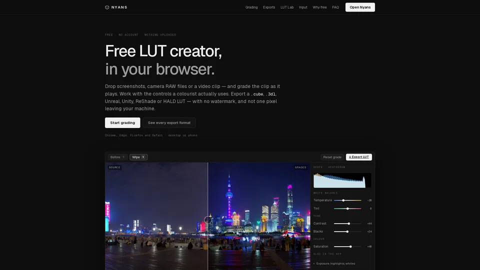 Homepage snapshot at launch