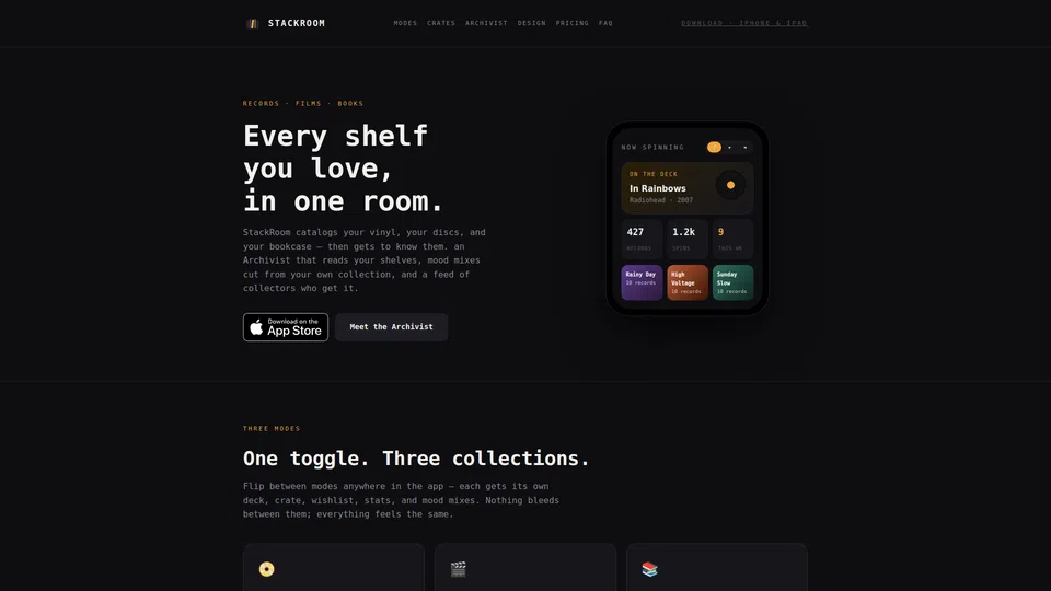 Homepage snapshot at launch