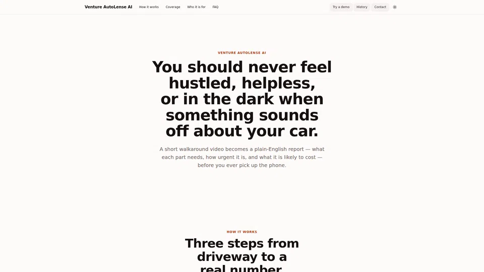 Homepage snapshot at launch