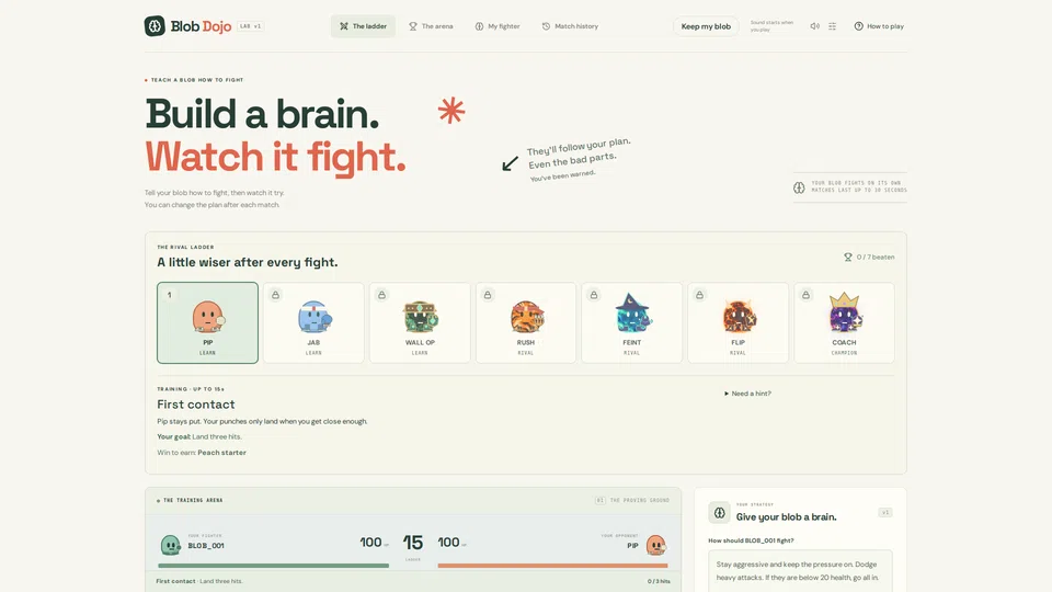 Homepage snapshot at launch
