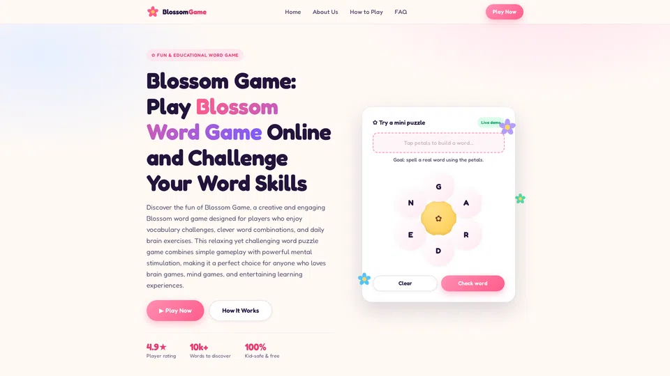 Homepage snapshot at launch