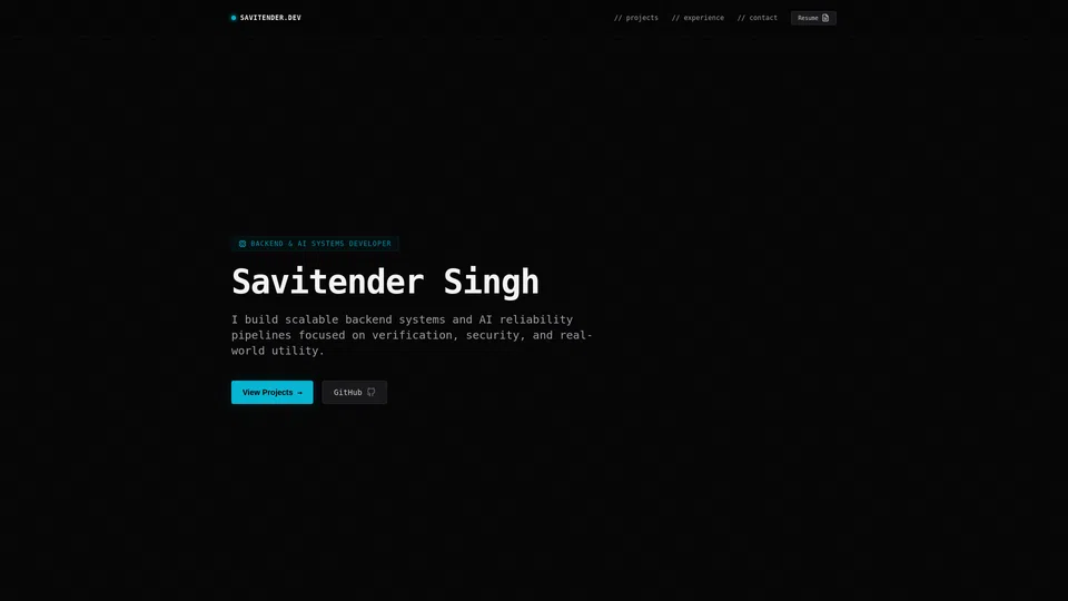 Homepage snapshot at launch