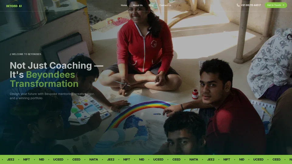 Homepage snapshot at launch