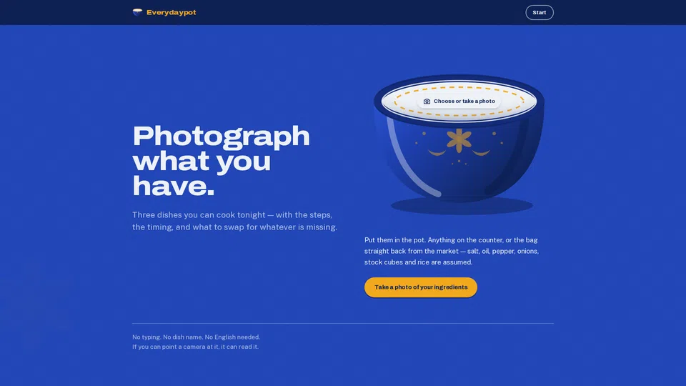 Homepage snapshot at launch