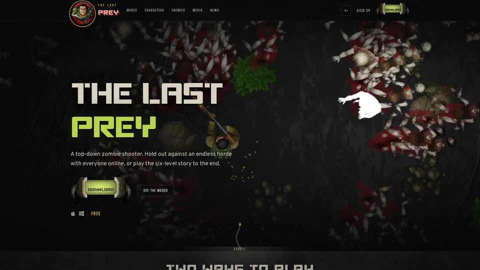 Homepage snapshot at launch