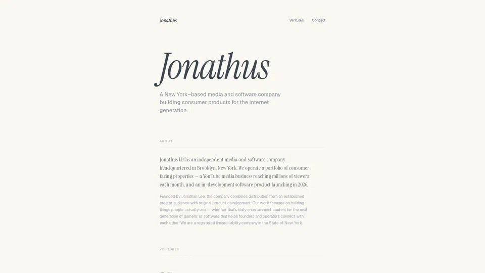 Homepage snapshot at launch