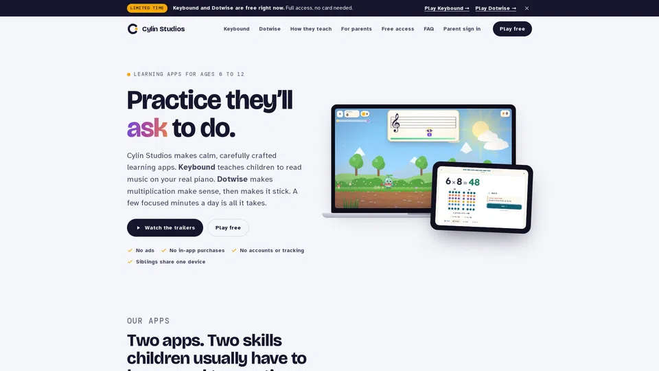 Homepage snapshot at launch