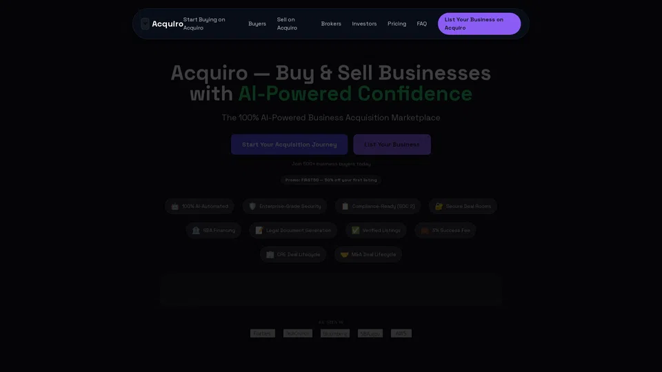 Homepage snapshot at launch