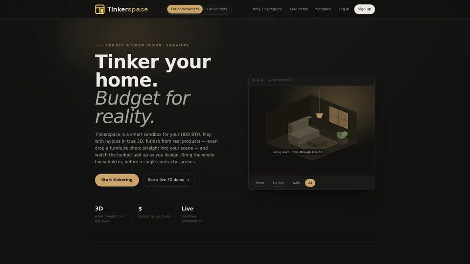 Homepage snapshot at launch