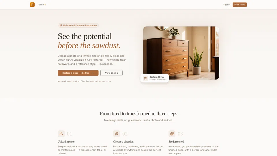 Homepage snapshot at launch