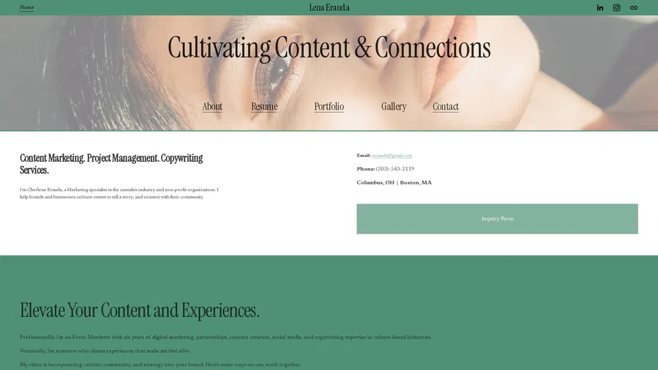 Homepage snapshot at launch