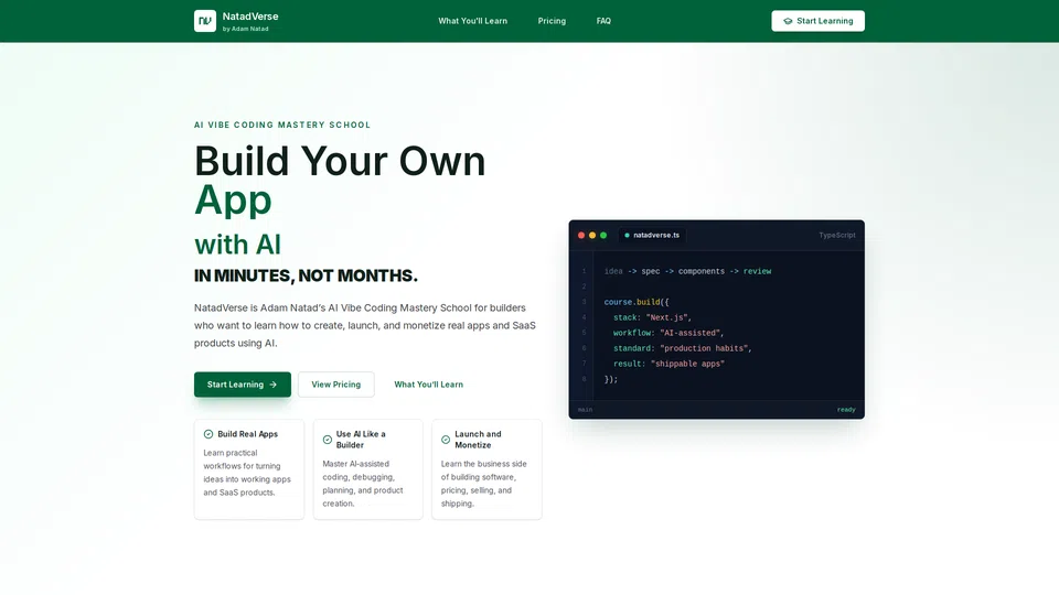 Homepage snapshot at launch