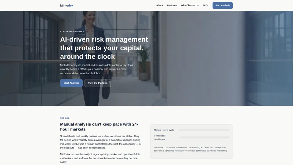 Homepage snapshot at launch