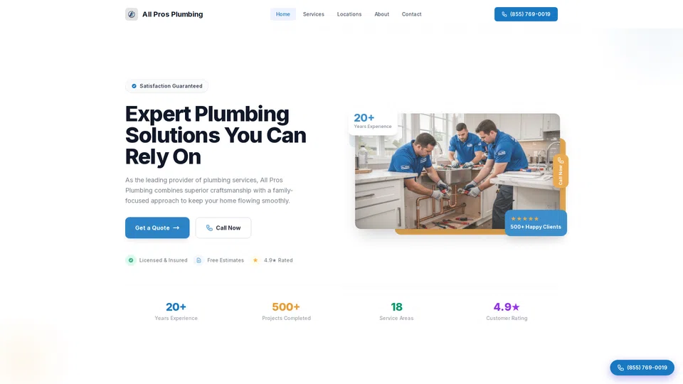 Homepage snapshot at launch