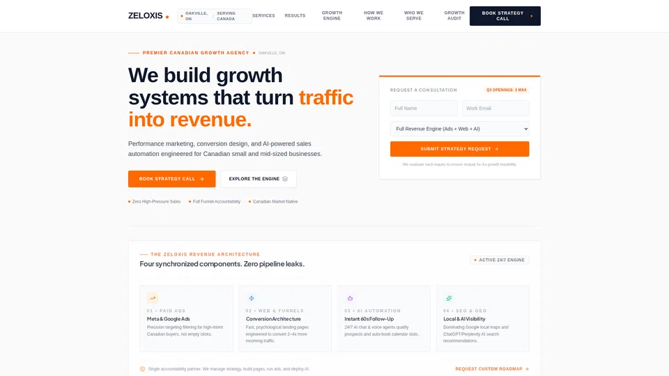Homepage snapshot at launch