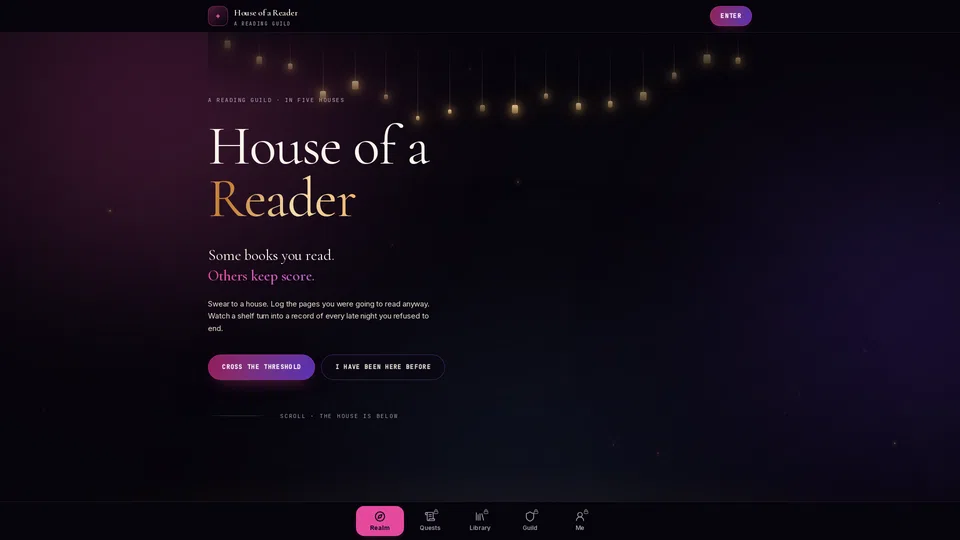 Homepage snapshot at launch
