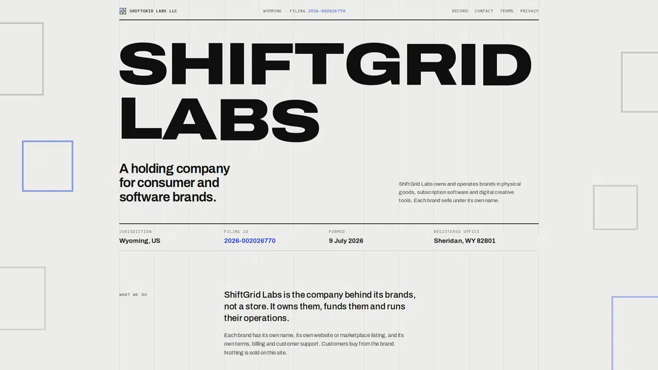 Homepage snapshot at launch