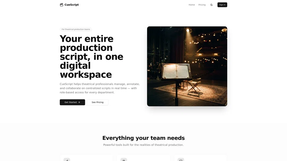 Homepage snapshot at launch