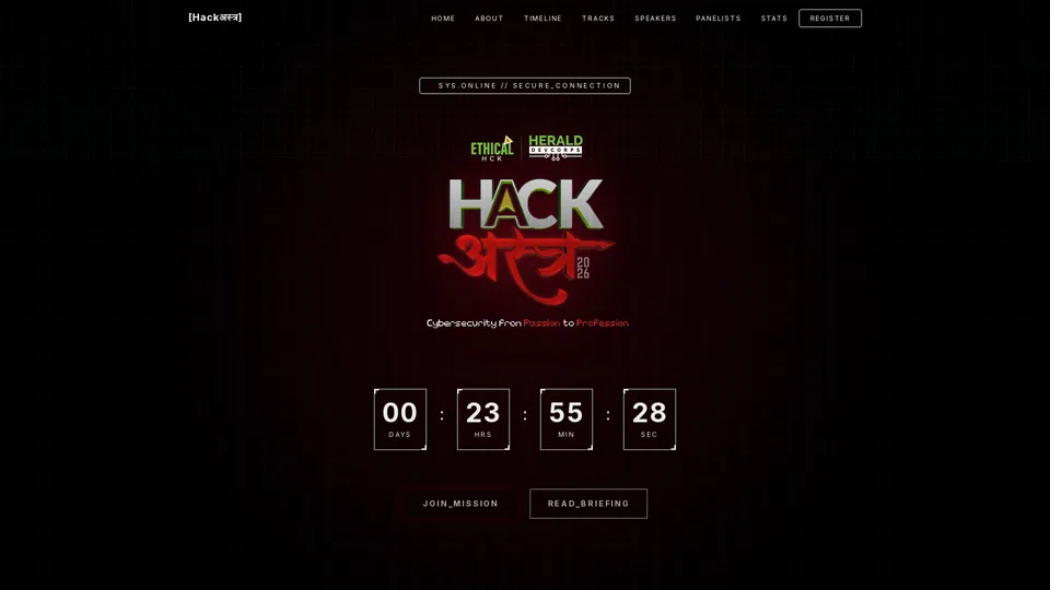 Homepage snapshot at launch