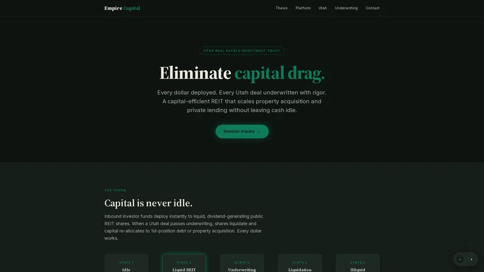 Homepage snapshot at launch