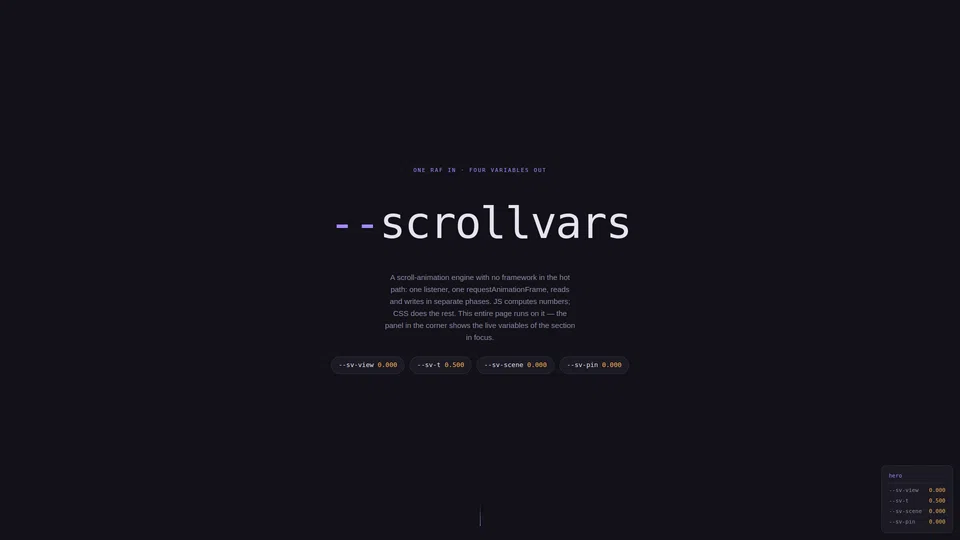 Homepage snapshot at launch